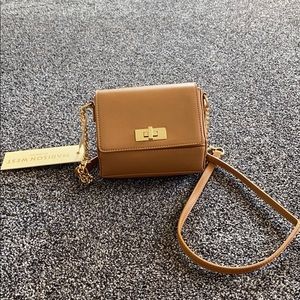 Madison West Los Angeles Tan Crossbody Purse
